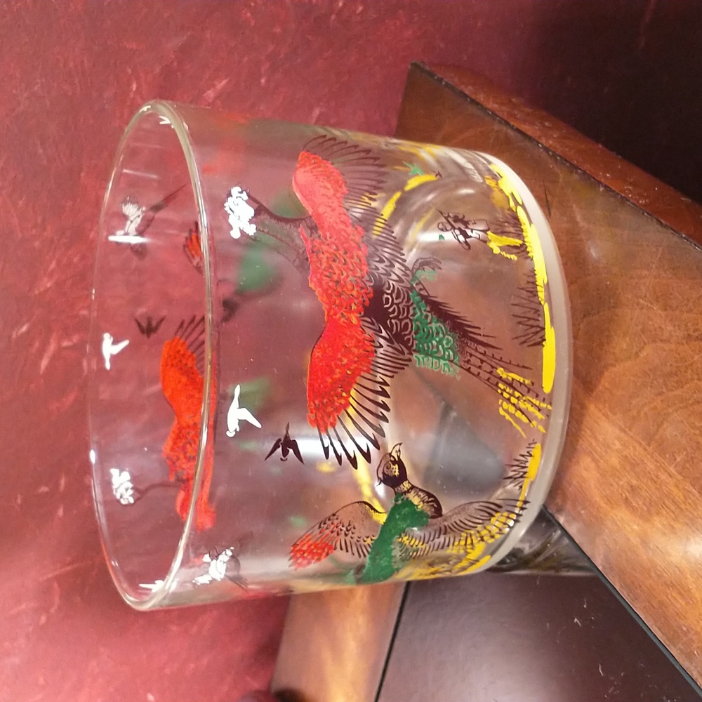 Hazel Atlas Pheasant Ice Bucket - Circa 1950's Vintage - Mid-Century - Q6